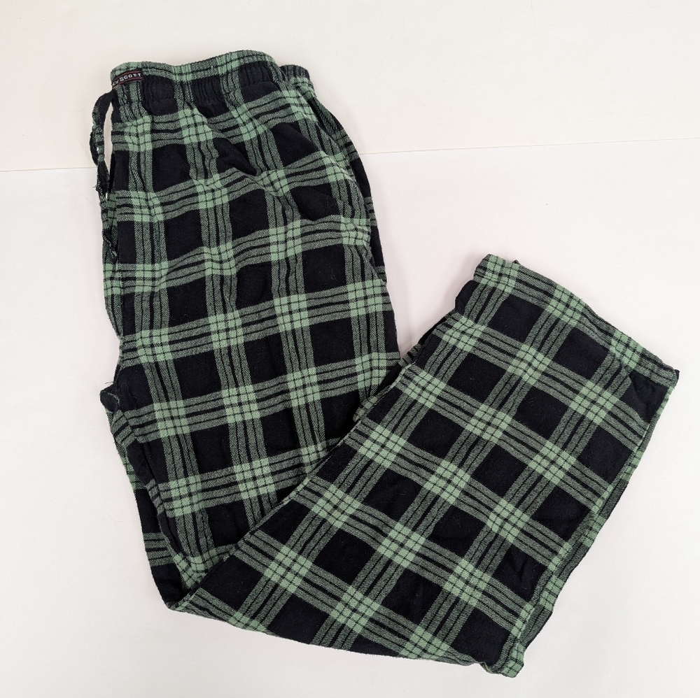 Andrew Scott 100% Cotton Green Flannel Pajama Pants Medium [180]